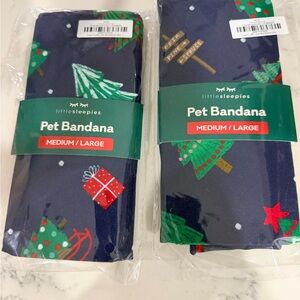 Little Sleepies Festive Pet Bandana - Navy and Green
